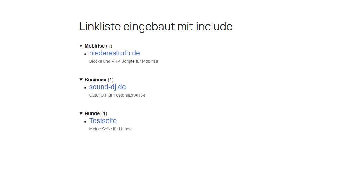 Feedback System für Mobirise